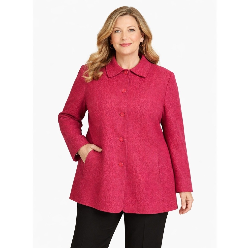 Vintage‎ Pendleton Virgin Wool Coat Women Plus Size 14 Herringbone